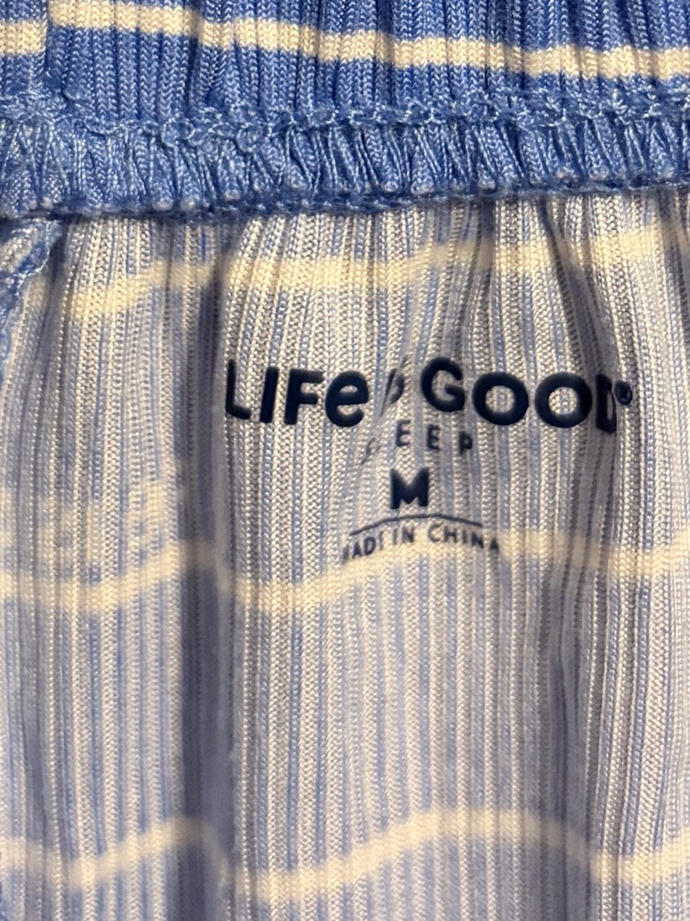 Life is Good Blue Striped Short Sleeve Pajama Set - Picture 8 of 9